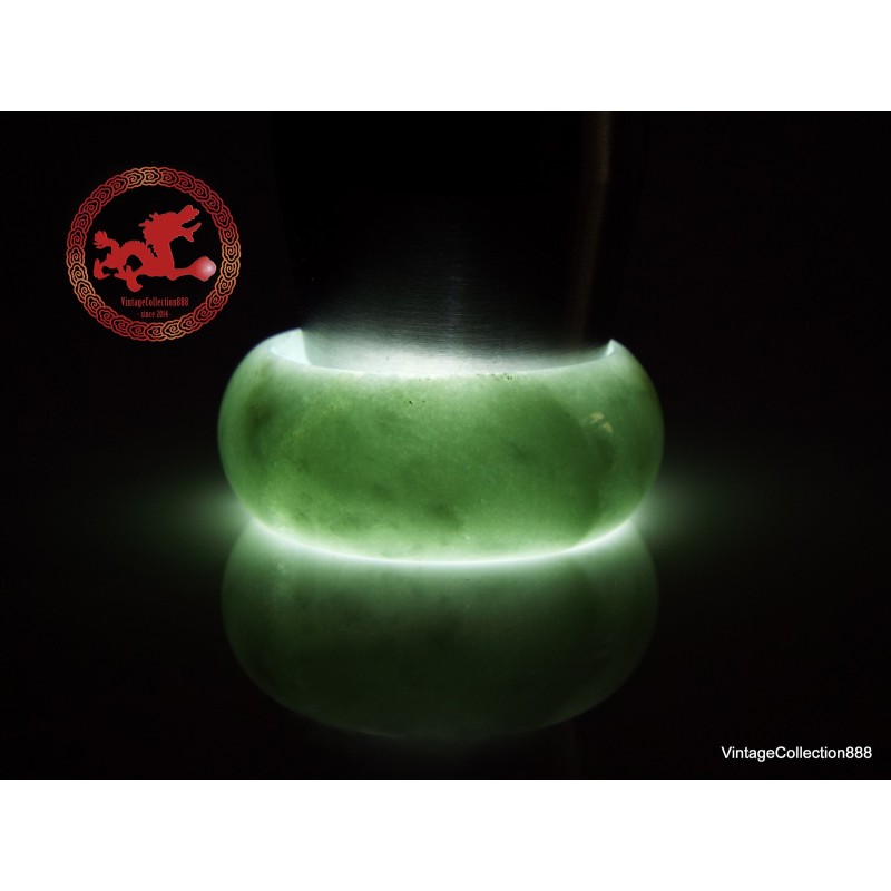 Anillo de jade verde natural de 12,75 a 22 mm de ., anillo de jadeíta certificado, anillo de pulgar para hombre