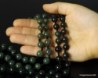 Cord necklace with Natural Jadeite Jade knotted beads 7mm-0.27" diameter round or barrel. Necklace of Jade beads