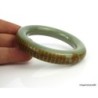 Chinese Hetian Jade Bracelet 59mm-2.32" with engraved sutra prayer to Kwan Yin,  Nephrite Hetian Jade Bracelet