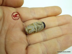 Antique,  worn and small agate bead Dzi,  Tibetan DZI "Tiger Tooth" with Dragon skin,  Tibetan agate bead,  tribal Dzi beads