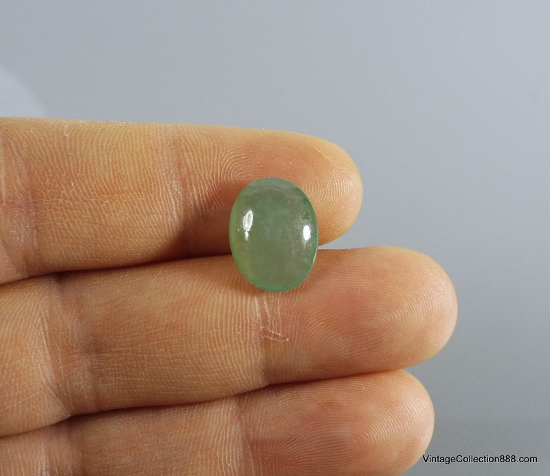 Natural Light Green Emerald Jadeite Jade Cabochon-Weight 7.5 ct. No treatment