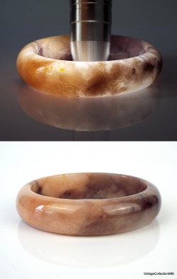 Pink and Brown Jade Bangle...