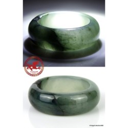 Natural Green Jade Ring US 6.75 - 17mm,  translucent Green Jade Ring,  Untreated Undyed Jadeite Jade Ring