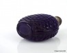 Antique Chinese Snuff Bottle of Blue glass carved with basket weave pattern,  old Snuff Bottle carved,  vintage blue glass