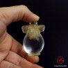 Antique Chinese Rock Crystal Snuff Bottle carved with 2 girls' heads with pigtails from the 19th Century during