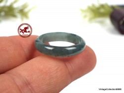 Translucent Light Teal Natural Jadeite Jade Ring US 11 - 20.6mm,  Jadeite Jade with Certificate