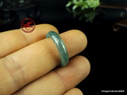 Natural Light Bluish Green Icy Jadeite Jade Ring US 9.75 -19.7mm,  Certified Jadeite Jade ring. Jade ring