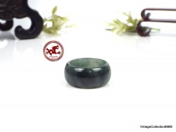 Natural Dark Green Jadeite Jade Ring US 11 - 20.7mm,  Certified Jadeite Jade ring. Jade ring for men.