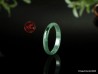 Anillo fino de jade jadeíta natural verde grisáceo, talla 9 a 19,2 mm de ., anillo de jade translúcido certificado