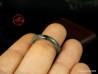 Anillo fino de jade jadeíta natural verde grisáceo, talla 9 a 19,2 mm de ., anillo de jade translúcido certificado