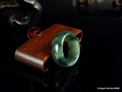 Natural Dark Green Jadeite Jade Ring US 12.25 - 21.6mm,  Certified Jadeite Jade ring. Jade ring for men. Jade thumb ring.