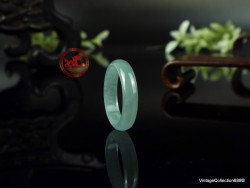 Natural Light Bluish Green Icy Jadeite Jade Ring US 6.25 -16.8mm,  Certified Jadeite Jade ring. Jade ring