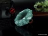 Dragon Jadeite Jade Ring US 10.5 - 20.3mm,  Natural Jadeite bluish light Green Dragon carved,  High Quality with certificate