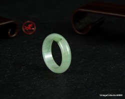 Anillo de jade verde claro natural de 7,75 a 17,9 mm (US), anillo de jade jadeíta verde, anillo de jade translúcido certificado