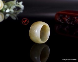 Light brown Jadeite Jade Ring size US 9.25 - 19.2mm,  brown Jade ring,  Jadeite wide ring,  jade ring for women or men