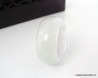 Natural White and green Jadeite Jade Ring US 8.75 - 18.7mm,  Jadeite Jade wide ring,  certified for women