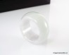 Anillo de jade jadeíta natural blanco y verde US 8,75 - 18,7 mm, anillo ancho de jadeíta, certificado