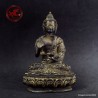 Ancient statue of Buddha Shakyamuni Abhaya Mudra in bronze with sealed base and consecration mark half 1900th