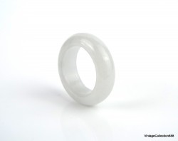 Natural Jade Ring US 2.5 - 13.6mm,  White Jadeite Jade Ring,  Untreated certified Jade ring,  Jade ring very small size