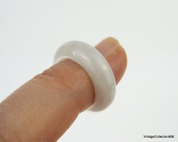 Natural Jade Ring US 2.5 - 13.6mm,  White Jadeite Jade Ring,  Untreated certified Jade ring,  Jade ring very small size