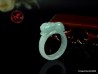 Anillo de jade Pixiu, tamaño 8,75-18,8 mm, anillo de jade jadeíta natural verde claro con certificado y tallado de Pixiu.