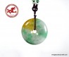 Vintage chinese Jade Donut pendant,  Old Tri-Color Jade Pi Disc,  Natural Jadeite Jade disc Pendant,  Jade tricolor White
