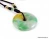 Vintage chinese Jade Donut pendant,  Old Tri-Color Jade Pi Disc,  Natural Jadeite Jade disc Pendant,  Jade tricolor White