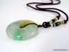 Vintage chinese Jade Donut pendant,  Old Tri-Color Jade Pi Disc,  Natural Jadeite Jade disc Pendant,  Jade tricolor White