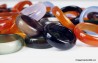 AGATE Ring band of several colors,  Green Agate Ring,  Brown,  Orange,  Blue,  Black sizes about US 6.75 to US 7.75