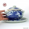 Vintage Chinese Ceramic Soup Tureen and Platter Set