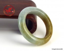 Yellow Jade Ring US 7 - 17.4mm,  natural Jadeite Ring,  Brown and light Green Jade Ring,  Untreated and Undyed