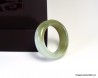 Jade ring Green & White US 7.5,  double ring of Natural Jadeite Grade A,  olive  - CJR69836