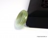 Anillo de Jade Verde y Blanco US 7.5, anillo doble de Jadeíta Natural Grado A verde oliva y blanco