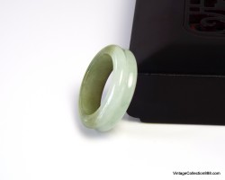 Anillo de Jade Verde y Blanco US 7.5, anillo doble de Jadeíta Natural Grado A verde oliva y blanco