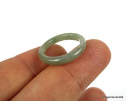 Natural Jade thin Ring US 6.25-16.8mm,  light Green natural Jadeite Jade Ring,  Certified Untreated Undyed Jade ring