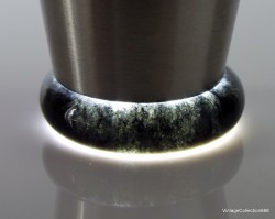 Natural Jade Ring for Women,  Translucent grayish black color - Size US 6.75 - 17.2mm,  Certificate included.