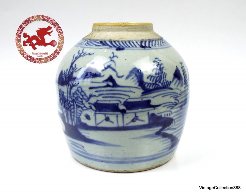 Elevate Your Collection with an Authentic Chinese Blue and White Ginger Vase from Swatow