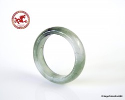 Anillo de jade verde y blanco de talla 7,75 a 18 mm, anillo de jade jadeíta verde helado natural, anillo de jade certificado