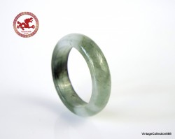 Anillo de jade verde y blanco de talla 7,75 a 18 mm, anillo de jade jadeíta verde helado natural, anillo de jade certificado