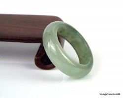 Translucent Light Green Jadeite Natural Jade Ring US 6.5 -17mm,  Certificate of Authenticity.