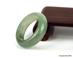 Translucent Light Green Jadeite Natural Jade Ring US 6.5 -17mm,  Certificate of Authenticity.