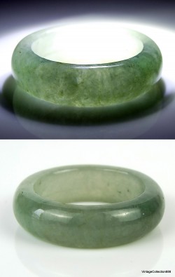 Translucent Light Green Jadeite Natural Jade Ring US 6.5 -17mm,  Certificate of Authenticity.