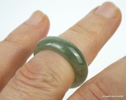 Translucent Light Green Jadeite Natural Jade Ring US 6.5 -17mm,  Certificate of Authenticity.