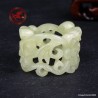 Old Chinese White Hetian Jade Ring US 13.5,  Archer Hetian Jade Ring,  Hollowed Thumb Hetian Nephrite