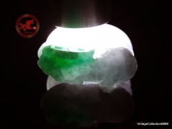 Pixiu Jadeite Jade Ring US 9.75 - 19.6mm,  Natural Jadeite Green,  light Lavender,  Pixiu with certificate