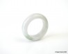 Natural Jadeite Jade Ring US 4.75 - 15.5mm,  White and Green spots Jade Ring,  Certified Untreated Undyed Jade ring