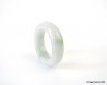 Natural Jadeite Jade Ring US 4.75 - 15.5mm,  White and Green spots Jade Ring,  Certified Untreated Undyed Jade ring