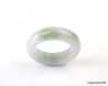 Natural Jadeite Jade Ring US 4.75 - 15.5mm,  White and Green spots Jade Ring,  Certified Untreated Undyed Jade ring