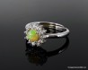 Adjustable Yellow Opal Ring with Flower Shaped Zircons,  US 7.5-8,  Gift for Women