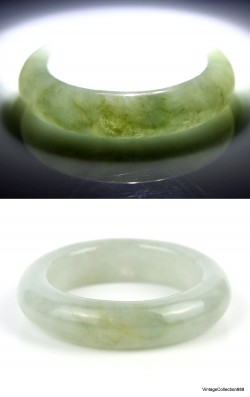 Anillo de jade natural verde, tamaño 6, 16,5 mm, certificado de autenticidad sin tratar